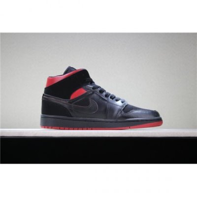 Nike Air Jordan 1 Mid Siyah / Kırmızı / Sarı Basketbol Ayakkabısı Türkiye - 4U8A0IHS